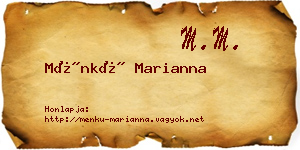 Ménkü Marianna névjegykártya